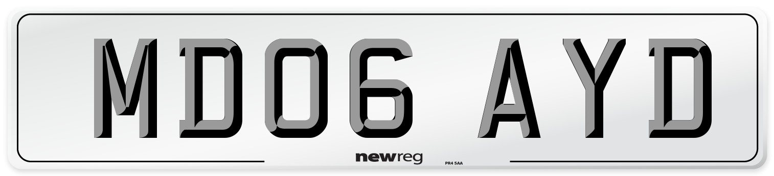 MD06 AYD Number Plate from New Reg